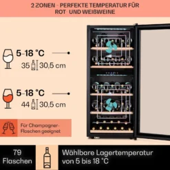 Vinamour 66 Duo Weinkühlschrank 2 Zonen 204 L/79 Flaschen 5-18°C Touch 11 Vinamour 66 Duo Weinkühlschrank 2 Zonen 204 L/79 Flaschen 5-18°C Touch -Küchenzubehör Verkaufsgeschäft 10041394 de 0003 usp
