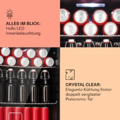 Beersafe XL Kühlschrank 60 Liter 2 Böden Doppelt Isolierte Panoramaglastür Edelstahl -Küchenzubehör Verkaufsgeschäft 10041891 de 0004 usp