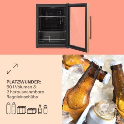 Beersafe XL Kühlschrank 60 Liter 2 Böden Doppelt Isolierte Panoramaglastür Edelstahl -Küchenzubehör Verkaufsgeschäft 10041891 de 0005 usp