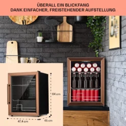 Beersafe XL Kühlschrank 60 Liter 2 Böden Doppelt Isolierte Panoramaglastür Edelstahl -Küchenzubehör Verkaufsgeschäft 10041891 de 0007 usp