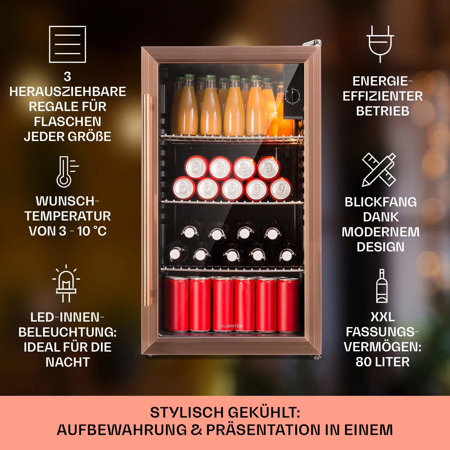 Beersafe XXL Kühlschrank 80 Liter 3 Böden Panoramaglastür 2 Beersafe XXL Kühlschrank 80 Liter 3 Böden Panoramaglastür – Bild 2