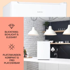 Fargo 67 Kühlschrank Minibar 67 Liter / 4 Liter Gefrierfach Kompakt -Küchenzubehör Verkaufsgeschäft 10045043 de 0003 usp