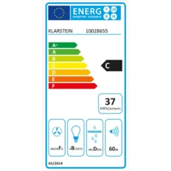 Lorea 60 Dunstabzugshaube Inklusive 2 X Aktivkohlefilter Schwarz -Küchenzubehör Verkaufsgeschäft 60002201 energy label