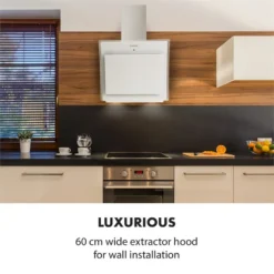 Sabia 60 Dunstabzugshaube | 60cm | 600 M³/h | Energieeffizienzklasse A | Inklusive 2 X Aktivkohlefilter -Küchenzubehör Verkaufsgeschäft 60002217 yy 0003 logo Klarstein Sabia 60 Dunstabzugshaube