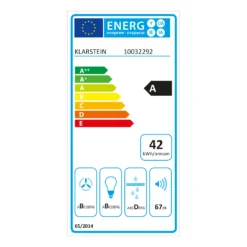Sabia 90 Dunstabzugshaube | 90cm | 600 M³/h | Energieeffizienzklasse A | Inklusive 2 X Aktivkohlefilter -Küchenzubehör Verkaufsgeschäft 60002218 energy label