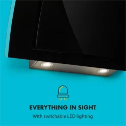 Sabia 90 Dunstabzugshaube | 90cm | 600 M³/h | Energieeffizienzklasse A | Inklusive 2 X Aktivkohlefilter -Küchenzubehör Verkaufsgeschäft 60002218 yy 0006 logo Klarstein Sabia 90 Dunstabzugshaube schwarz