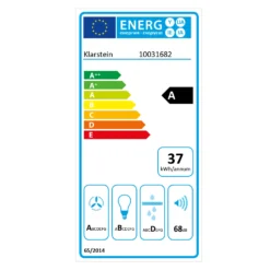 Vinea Dunstabzugshaube Umluftset 60cm 610m³/h Aktivkohlefilter Silber -Küchenzubehör Verkaufsgeschäft 60002221 energy label