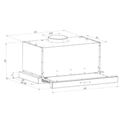 Vinea Dunstabzugshaube Umluftset 60cm 610m³/h Aktivkohlefilter Silber -Küchenzubehör Verkaufsgeschäft 60002221 yy 0008 detail Klarstein Vinea Unterbau Dunstabzugshaube silber