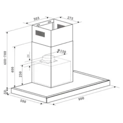 Bon Vivant Noir Dunstabzugshaube Umluftset Aktivkohlefilter Schwarz -Küchenzubehör Verkaufsgeschäft 60002231 yy 0008 titel klarstein measurements