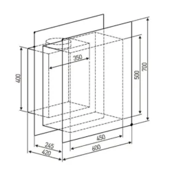 Karree Dunstabzugshaube Umluftset 60cm 640 M³/h LED Edelstahl Weiß -Küchenzubehör Verkaufsgeschäft 60002317 yy 0007 logo