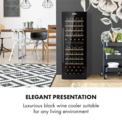 Barossa 77 Duo Weinkühlschrank-Set 2 Zonen 191L/77Fl. Weinglasregal -Küchenzubehör Verkaufsgeschäft 60002418 yy 0003 logo Klarstein Barossa 77 Duo Weinkuehlschrank schwarz