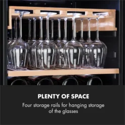 Barossa 102 Duo Weinkühlschrank-Set 2 Zonen 102 Fl. Weinglasregal -Küchenzubehör Verkaufsgeschäft 60002419 yy 0010 logo Klarstein Barossa 102D Weinglas Regal Echtholz