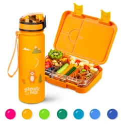 Schmatzfatz Frühstücksset Lunchbox & Trinkflasche Tritan Dicht BPA-frei